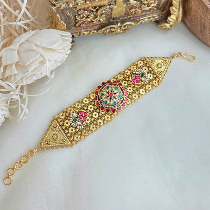 Floral medallion bracelet
