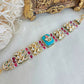 Meenakari lotus kundan firoza bracelet
