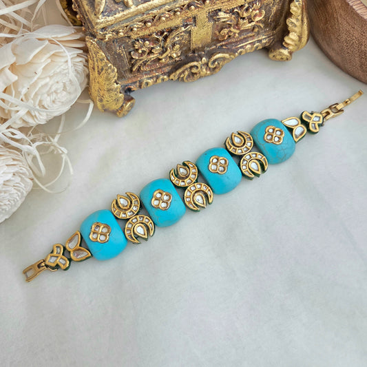 Firoza stones and kundan bracelet