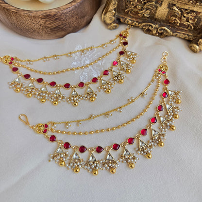 Kundan ruby kanchain