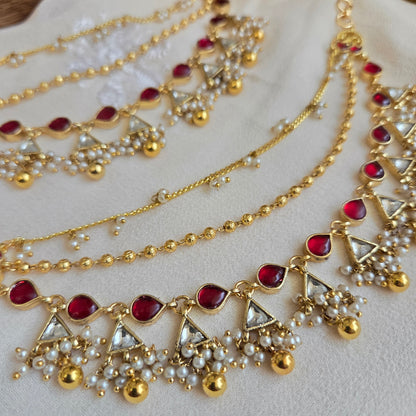 Kundan ruby kanchain