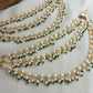 Pearl and green beaded earchain