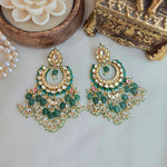 Emerald kundan chandbali
