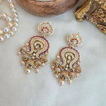 Kundan polki ruby danglers