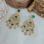 Yellow and emerald chandbali