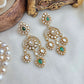 Polki and emerald dangler earrings
