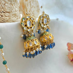 Kundan and blue sapphire jhumki