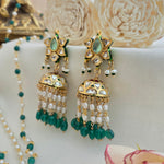 Pearl and flourite jhumki