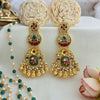 Pachi kundan ghungroo earrings