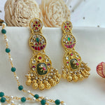 Pachi kundan ghungroo earrings