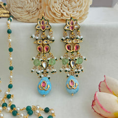 Kundan and firoza drop earings
