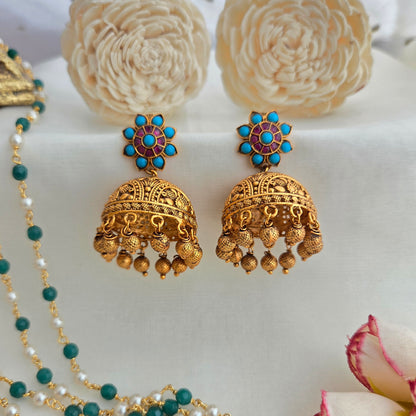 Traditional firoza jhumki