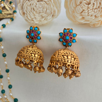Traditional firoza jhumki
