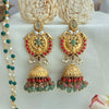 Beautiful coral and flourite traditional earrings