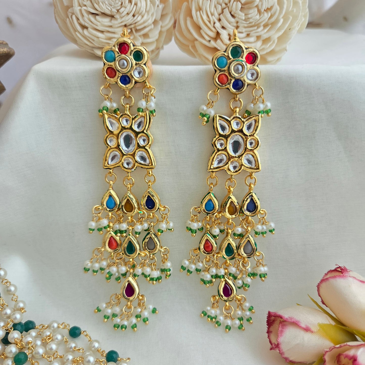 Navratna long earings