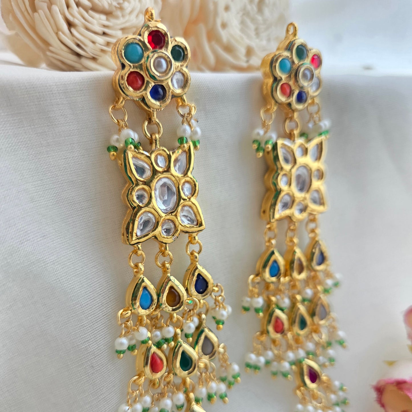 Navratna long earings