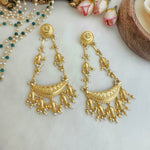 Beautiful long matsya golden earrings