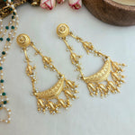 Beautiful long matsya golden earrings