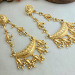 Beautiful long matsya golden earrings