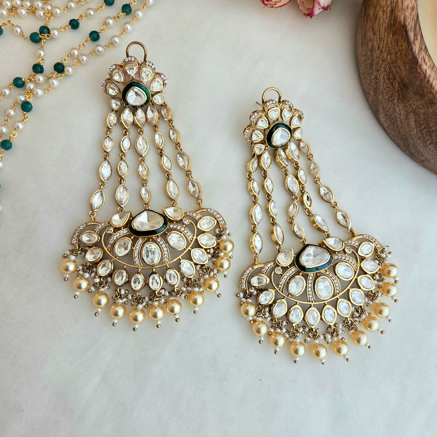 Polki jhumar earrings