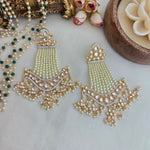 Kundan and pearl chandelier earrings