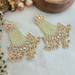 Kundan and pearl chandelier earrings