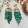 Emerald Polki waterfall earrings