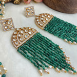 Emerald Polki waterfall earrings