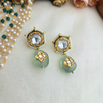 Polki with flourite stones earrings