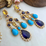 The sapphire and turquoise drop earings