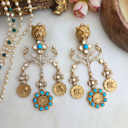 Tiger head statement earrings