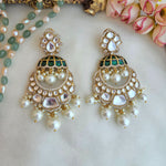 Polki meenakari chandbali