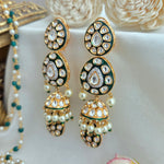 Meenakari kundan jhumka