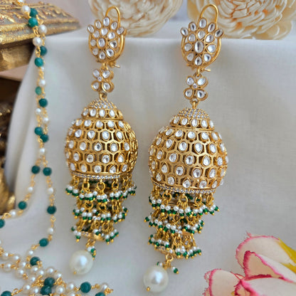 Kundan layered jhumka