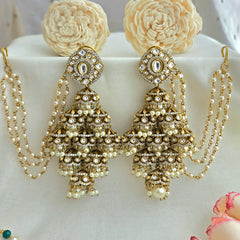 Chandelier antique jhumka with earchains