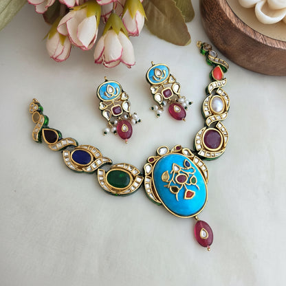 The azure blossom necklace set
