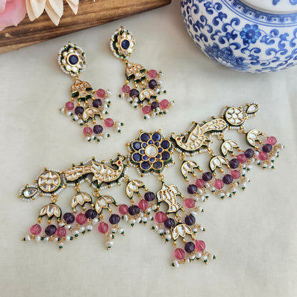 Blue floral Mayur chokhar set