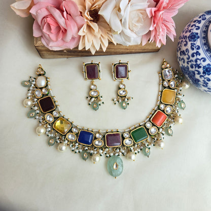 Navratna necklace set