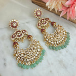 Meenakari polki chandbali