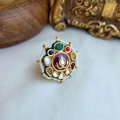 Kundan navratna ring