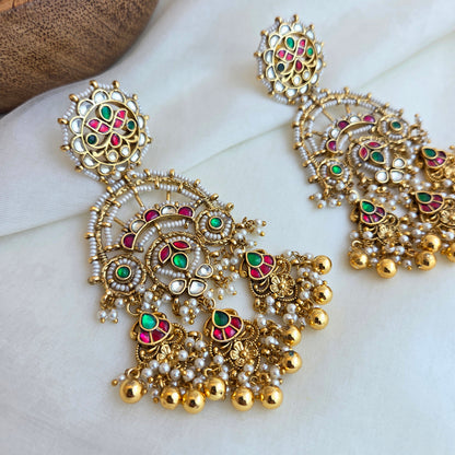 Pachi kundan traditional earrings