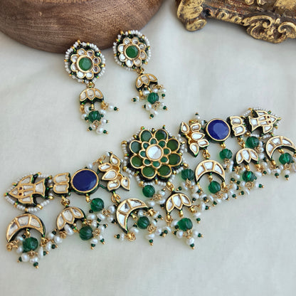 Emrald floral chokhar set