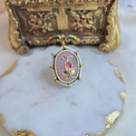Pink kundan adjustable ring