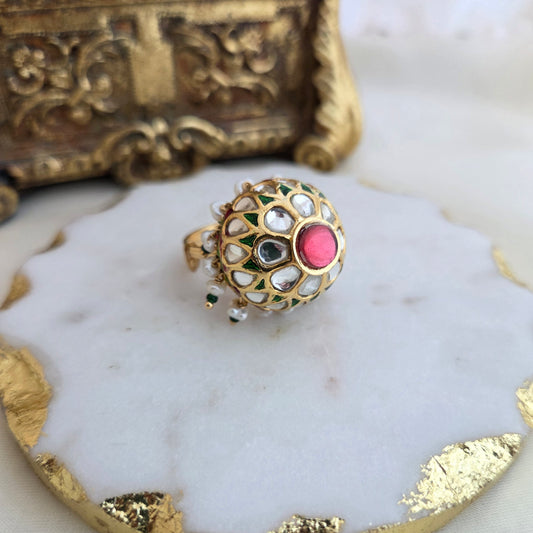 Rajwadi kundan ring