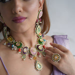 Navratna stones necklace set