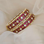 Ruby kundan bangles ( size 2.6 )