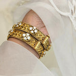 Kundan silver kada with 22ct gold plated ( size 2.6 )