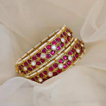 Ruby kundan bangles ( size 2.6 )