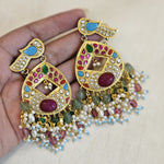 Navratna peacock chandbali