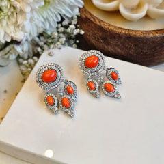 Coral cascade drop earings